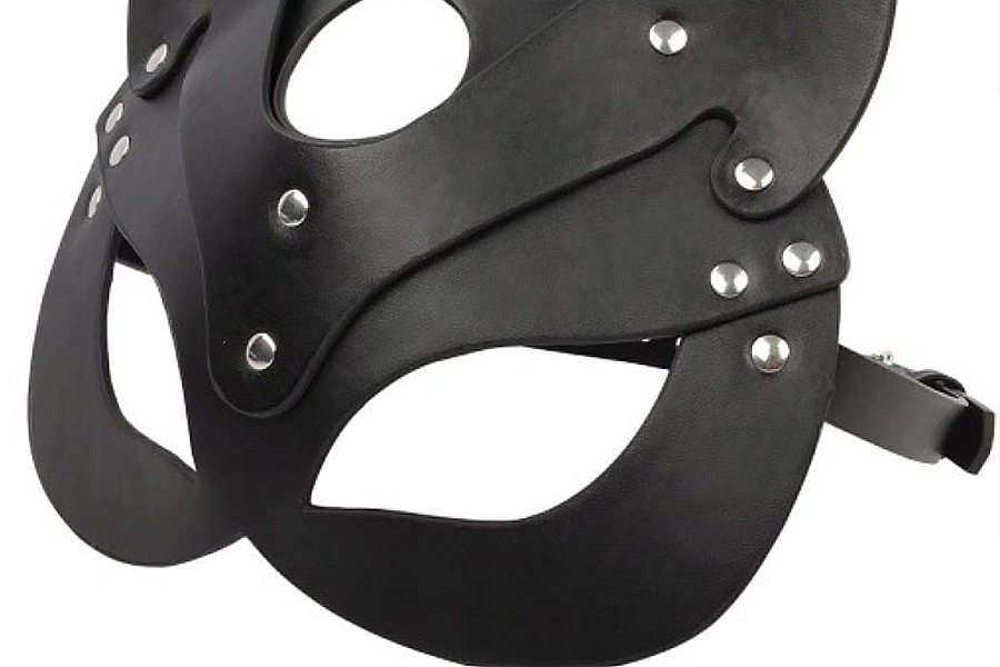 Novelty Cat Mask with Leather Straps